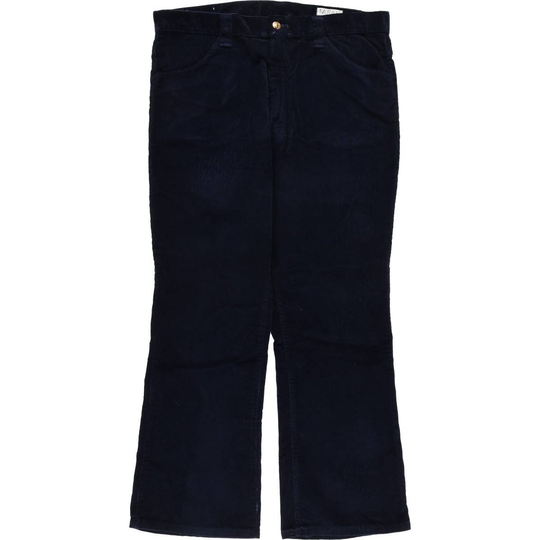 Vintage 1970'S Farah flared corduroy pants, men's size W34. unclear navy blue type Vintage Second Hand