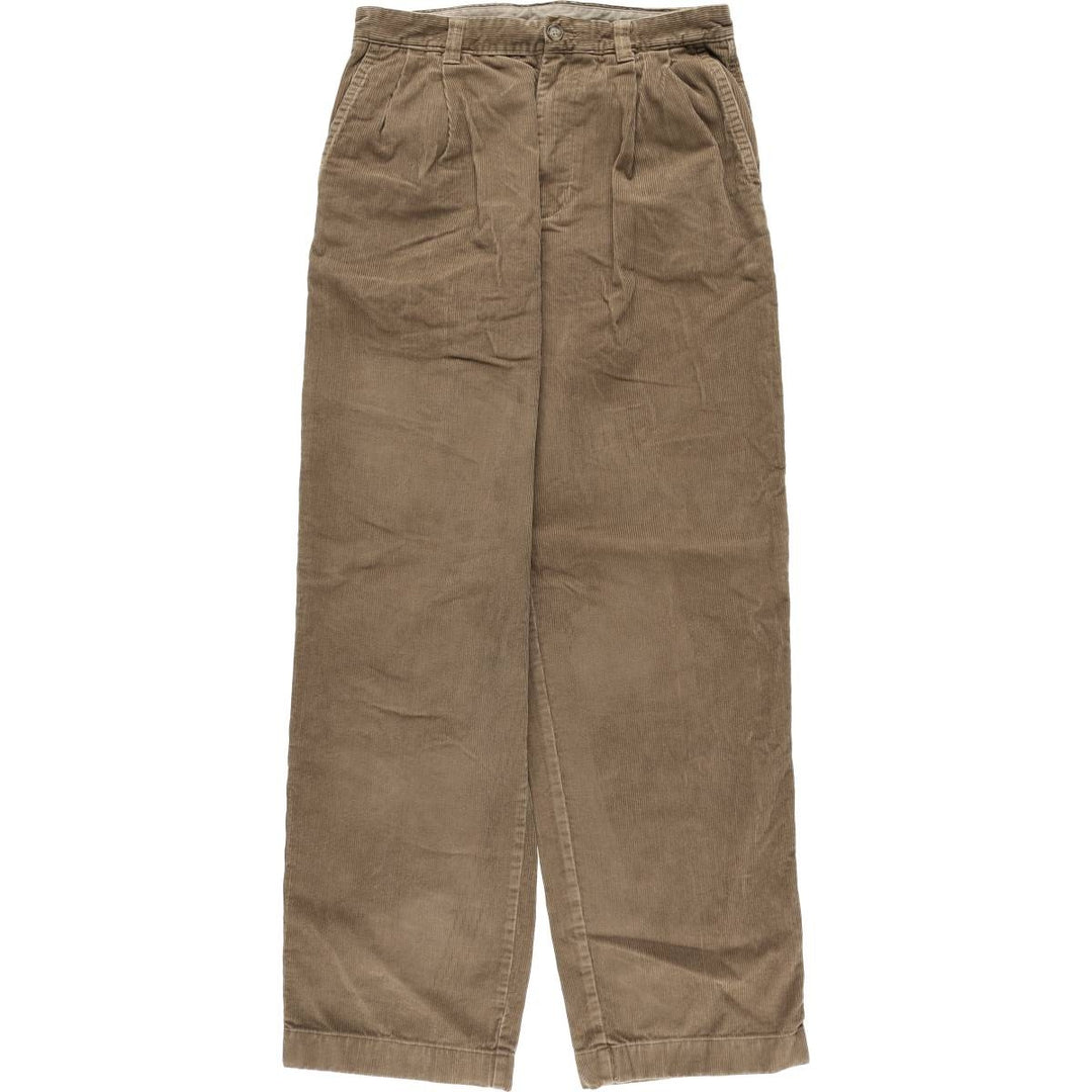 90s-00'S Vintage LLBean Double L Natural Fit Corduroy Pants, Men's Size W31 cotton Khaki type Vintage Second Hand