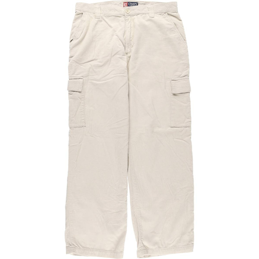 CHAPS Corduroy Cargo Pants, Men's Size W32 cotton ivory Vintage Second Hand