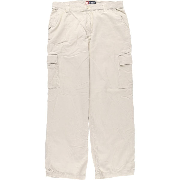 CHAPS Corduroy Cargo Pants, Men's Size W32 cotton ivory Vintage Second Hand