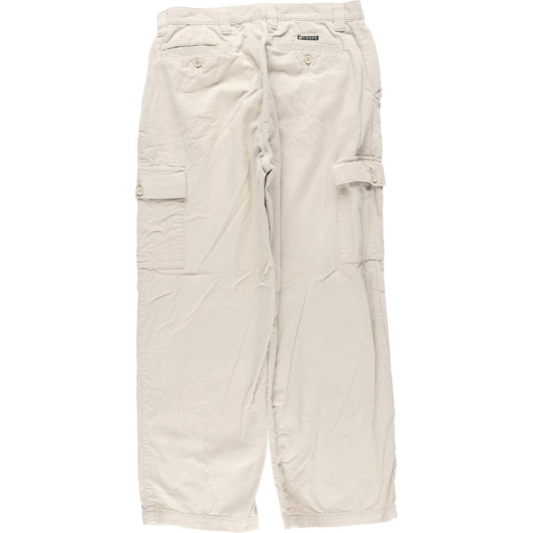 CHAPS Corduroy Cargo Pants, Men's Size W32 cotton ivory Vintage Second Hand