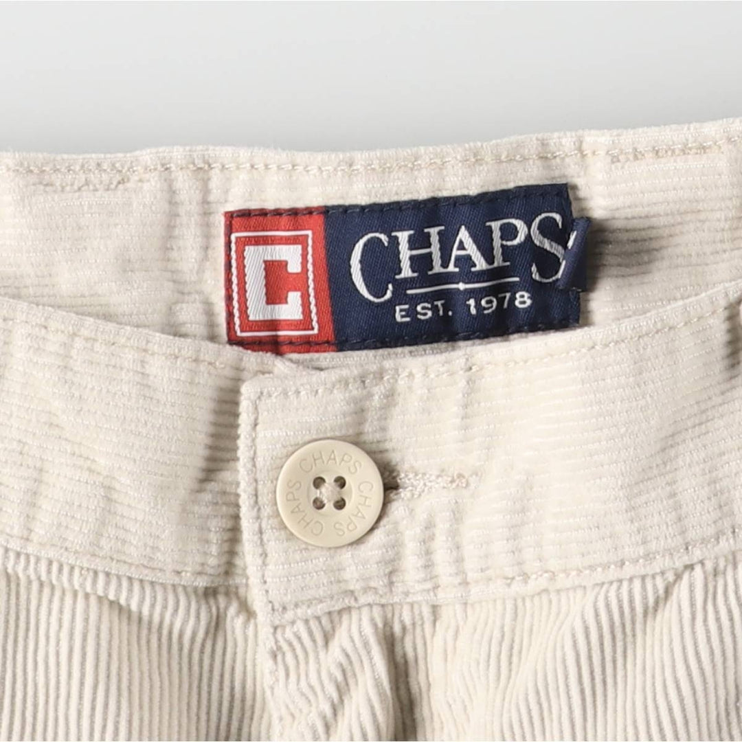 CHAPS Corduroy Cargo Pants, Men's Size W32 cotton ivory Vintage Second Hand