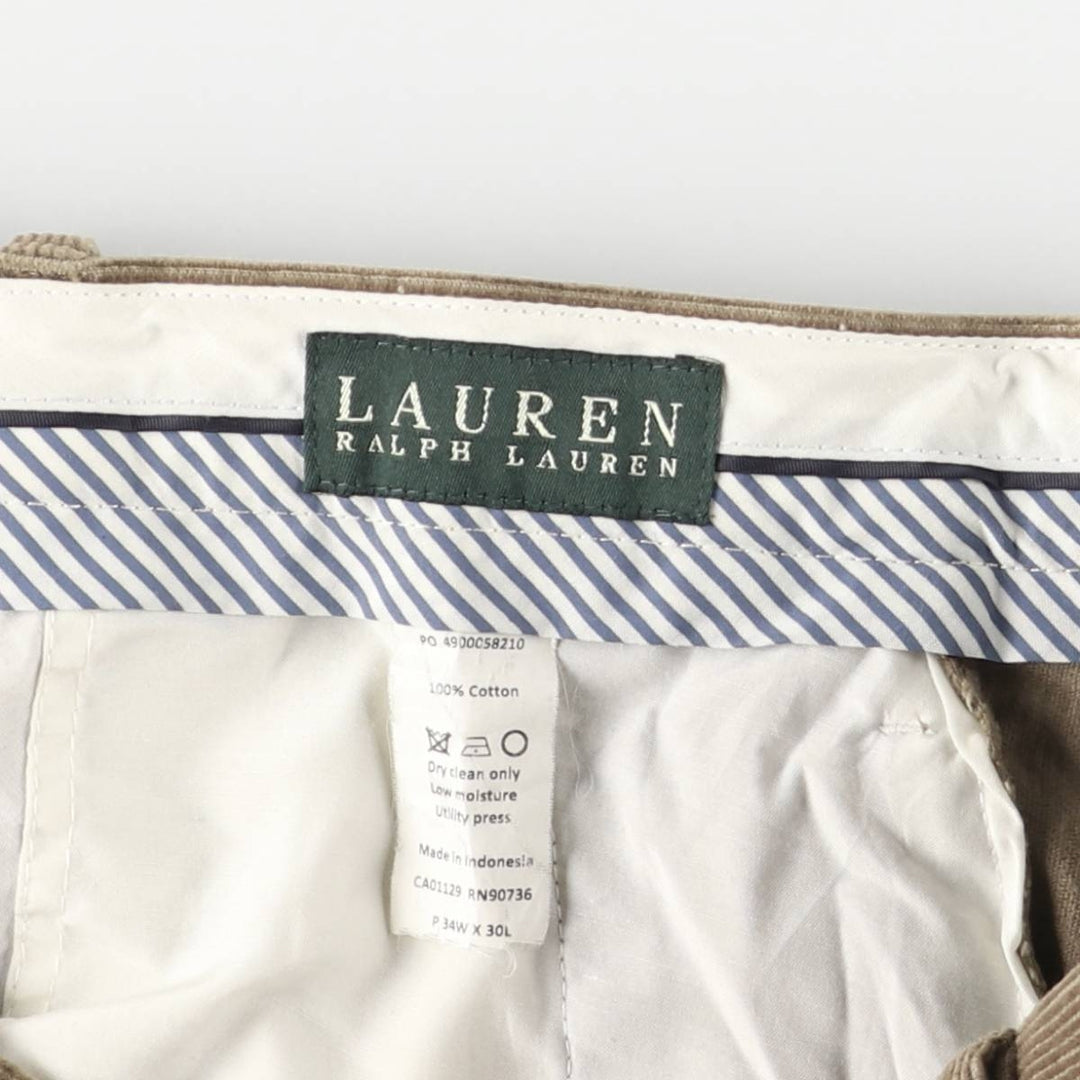 Ralph Lauren LAUREN Lauren Corduroy Pants Men's W34 equivalent cotton Khaki type Vintage Second Hand