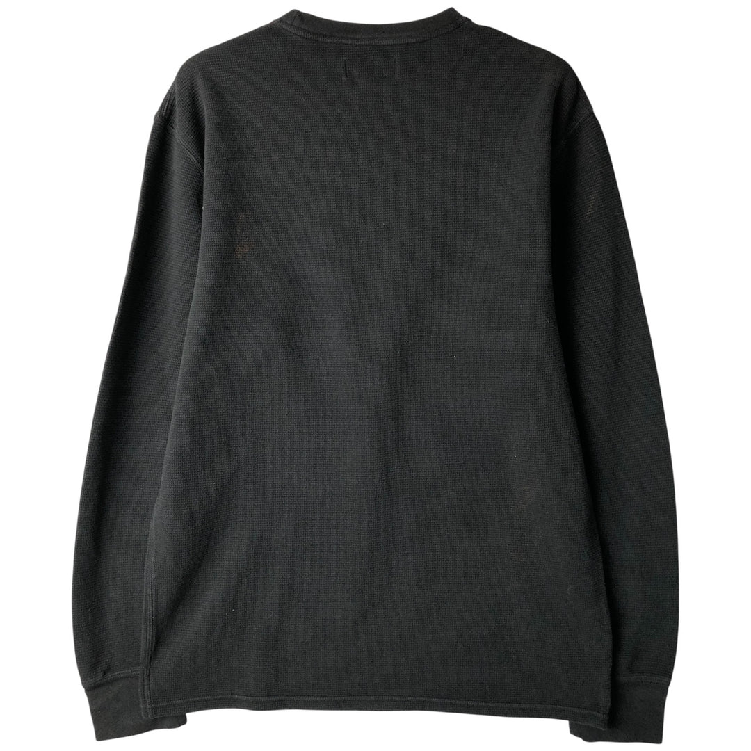 Ralph Lauren POLO RALPH LAUREN Thermal Ron T Waffle Men's L size cotton black type Vintage Second Hand