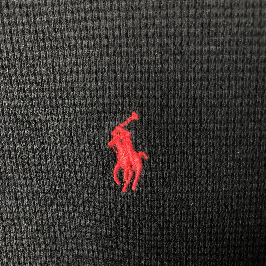Ralph Lauren POLO RALPH LAUREN Thermal Ron T Waffle Men's L size cotton black type Vintage Second Hand