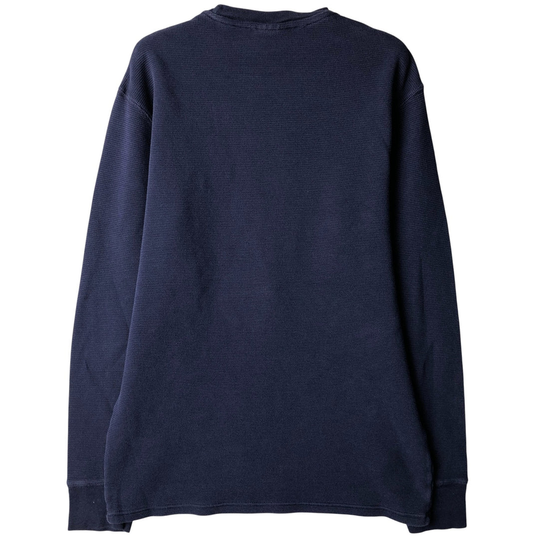 Ralph Lauren POLO RALPH LAUREN SLEEPWEAR Thermal Long T-shirt Waffle Men's M size cotton navy blue type Vintage Second Hand