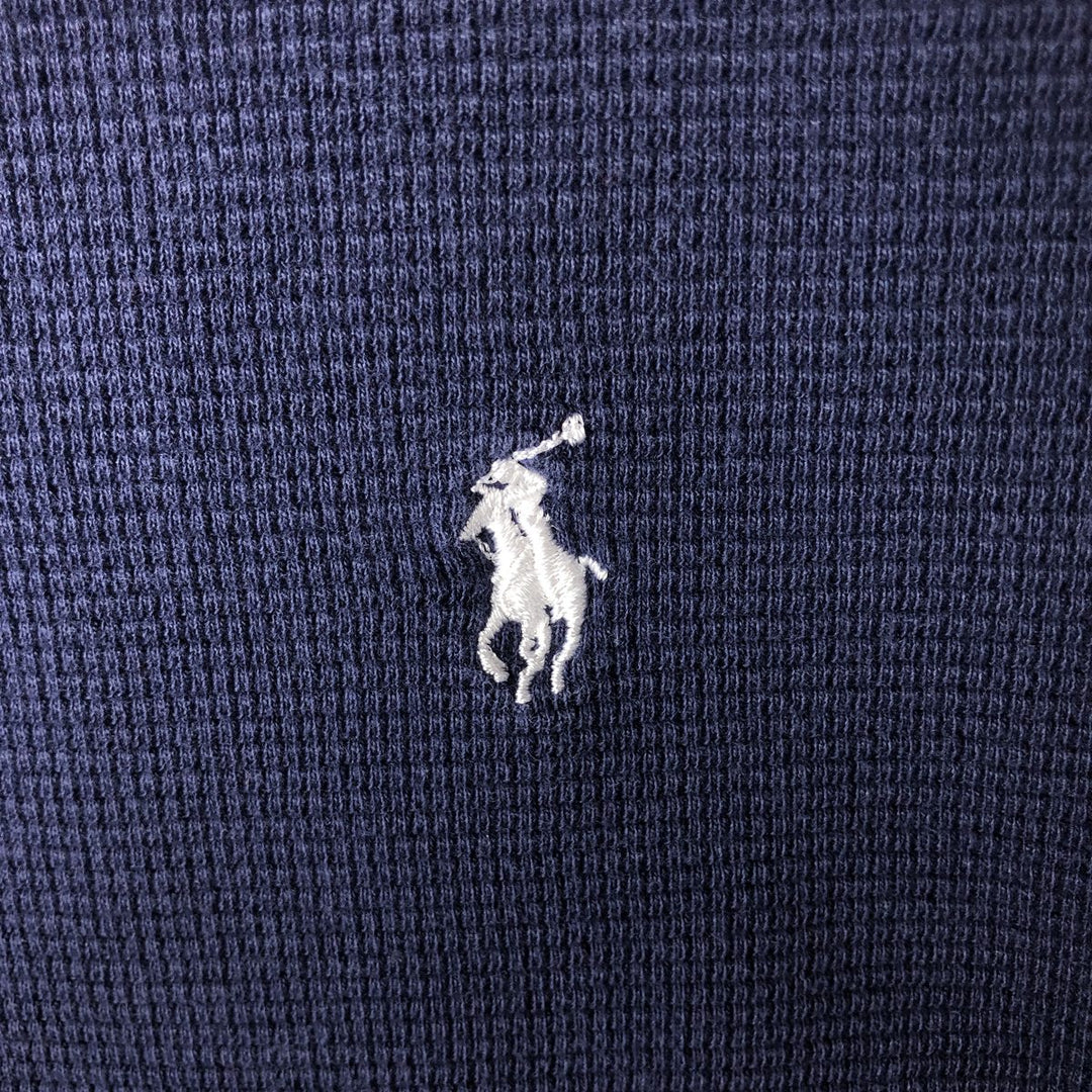Ralph Lauren POLO RALPH LAUREN SLEEPWEAR Thermal Long T-shirt Waffle Men's M size cotton navy blue type Vintage Second Hand