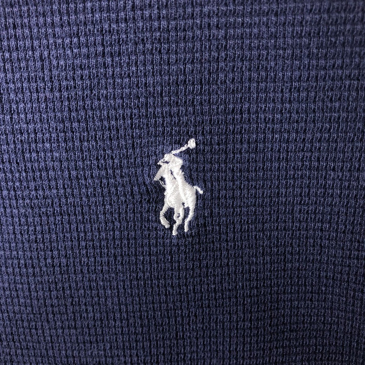 Ralph Lauren POLO RALPH LAUREN SLEEPWEAR Thermal Long T-shirt Waffle Men's M size cotton navy blue type Vintage Second Hand