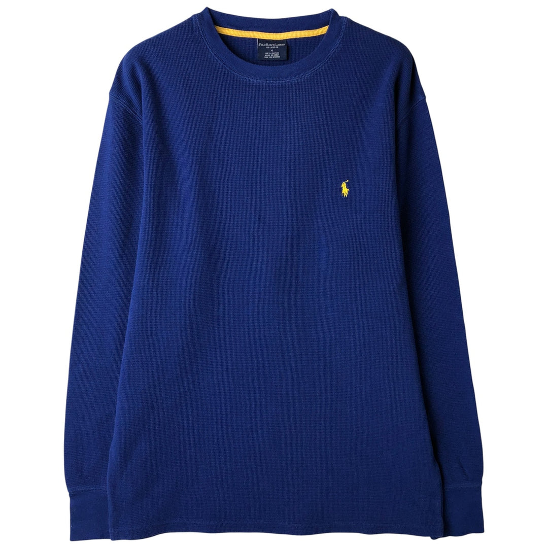 Ralph Lauren POLO RALPH LAUREN SLEEPWEAR Thermal Long T-shirt Waffle Men's XL cotton blue type Vintage Second Hand