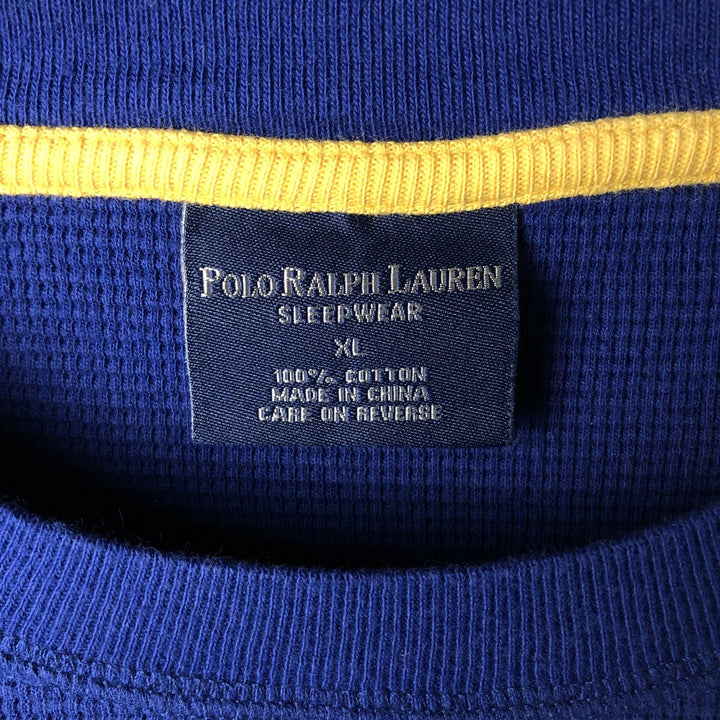 Ralph Lauren POLO RALPH LAUREN SLEEPWEAR Thermal Long T-shirt Waffle Men's XL cotton blue type Vintage Second Hand