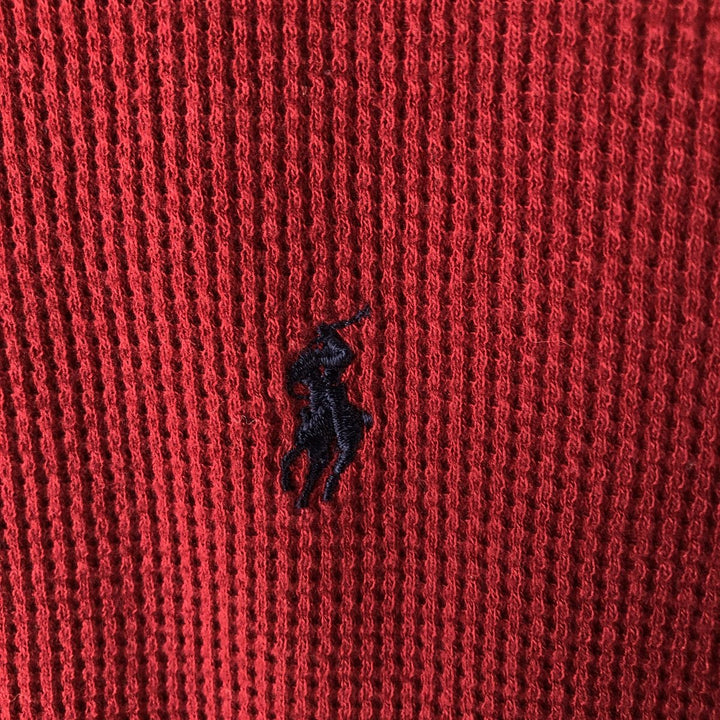 Ralph Lauren POLO RALPH LAUREN SLEEPWEAR Thermal Long T-shirt Waffle Men's XL cotton red type reddish brown Vintage Second Hand