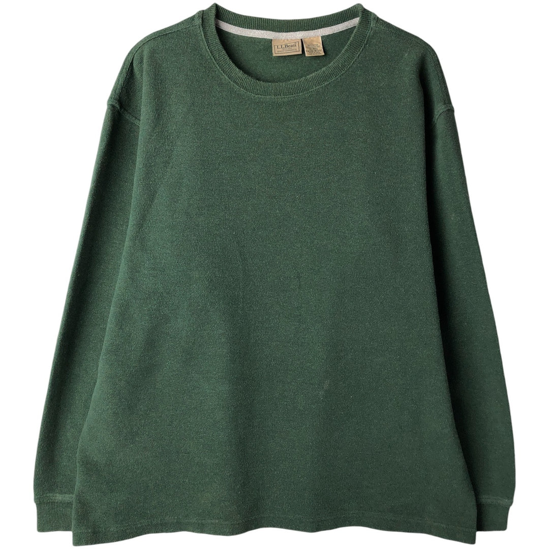 LLBean Thermal Long T-Shirt, Men's XL cotton Green type dark green Vintage Second Hand