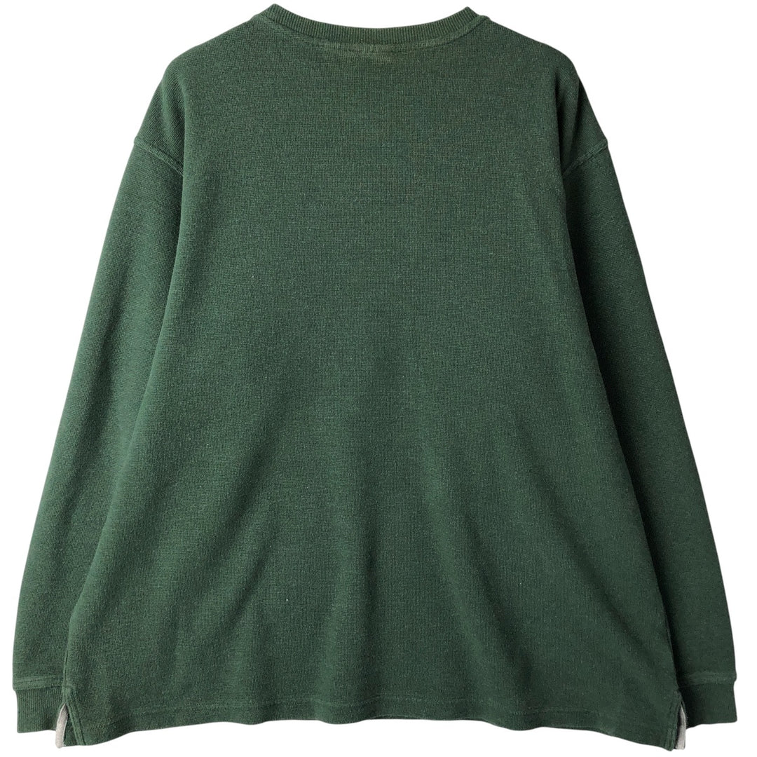 LLBean Thermal Long T-Shirt, Men's XL cotton Green type dark green Vintage Second Hand