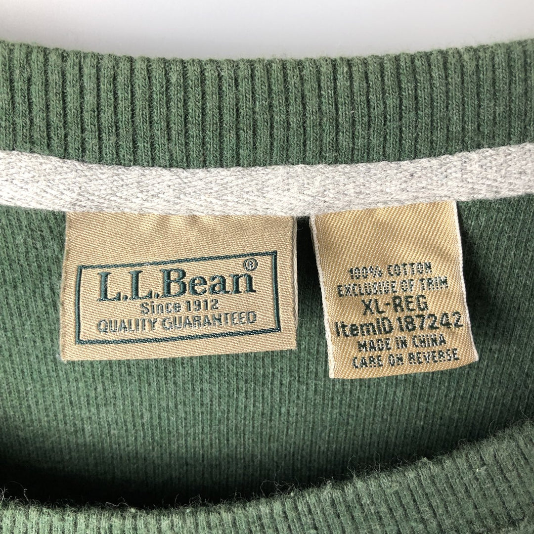 LLBean Thermal Long T-Shirt, Men's XL cotton Green type dark green Vintage Second Hand