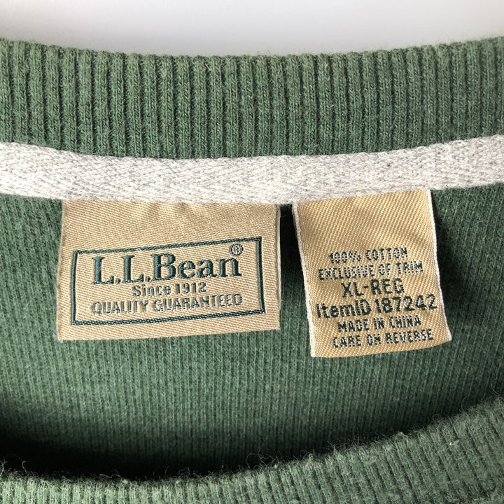 LLBean Thermal Long T-Shirt, Men's XL cotton Green type dark green Vintage Second Hand