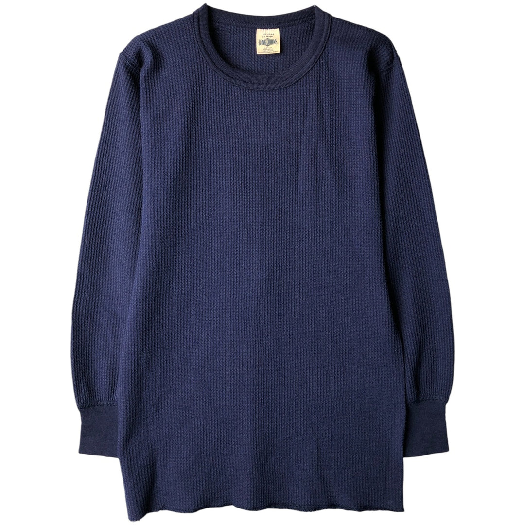 Vintage 1990'S LONG JOHNS thermal long T-shirt, made in the USA, size L, men's cotton navy blue type Vintage Second Hand