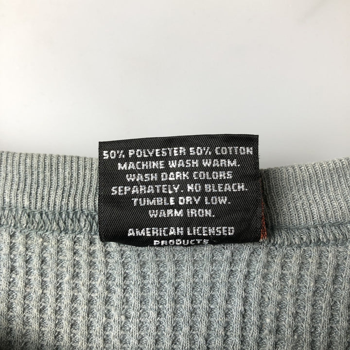 Harley-Davidson Thermal T-Shirt, Waffle, Men's Size L polyester gray type Vintage Second Hand