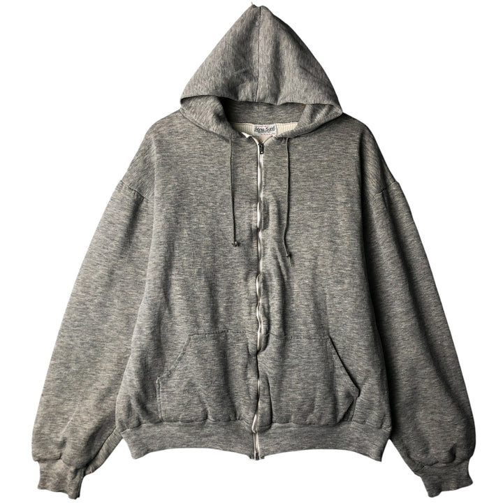 90'S Vintage THE King Size Co. Full-Zip Hoodie, Men's XXL cotton gray type Vintage Second Hand