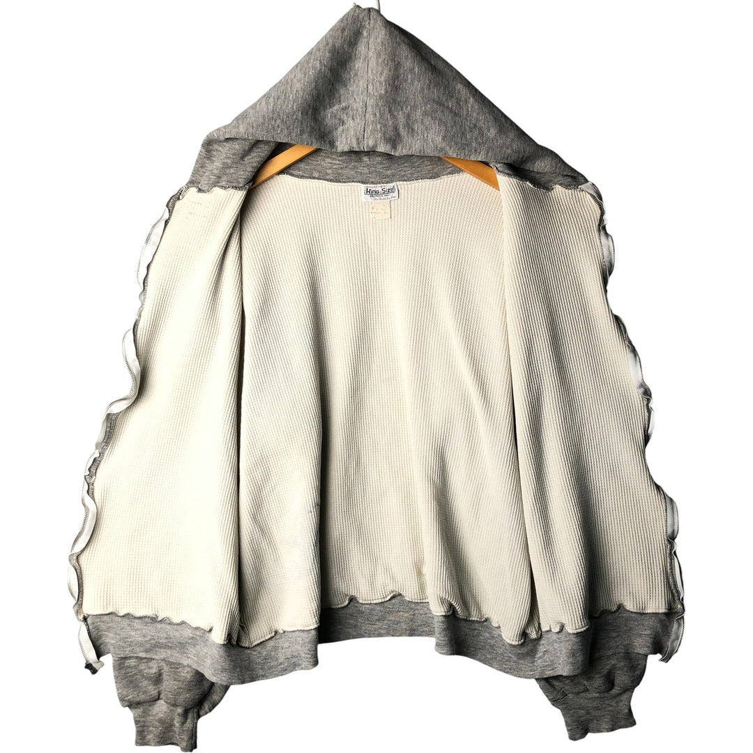 90'S Vintage THE King Size Co. Full-Zip Hoodie, Men's XXL cotton gray type Vintage Second Hand