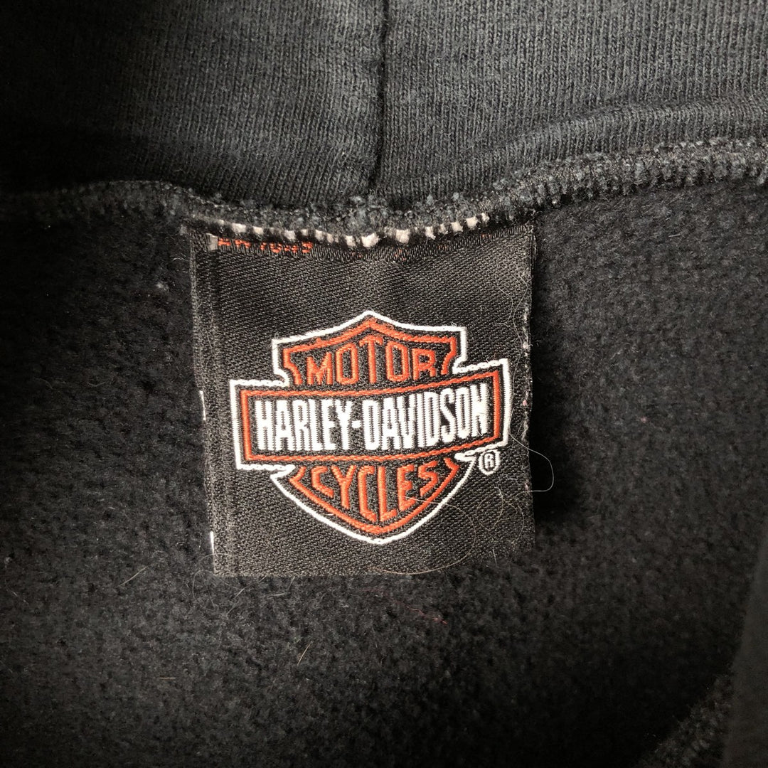 2000'S Harley-Davidson Eagle Pattern Full-Zip Hoodie, Men's Size L unclear Charcoal Vintage Second Hand