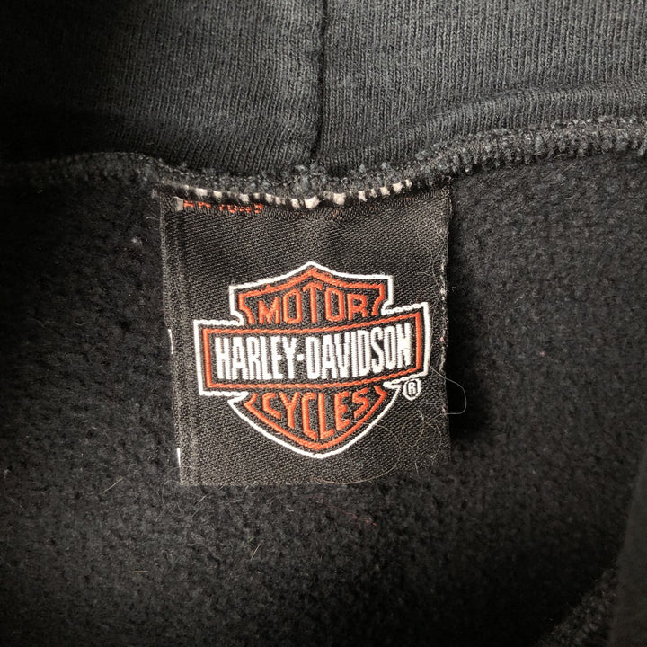 2000'S Harley-Davidson Eagle Pattern Full-Zip Hoodie, Men's Size L unclear Charcoal Vintage Second Hand