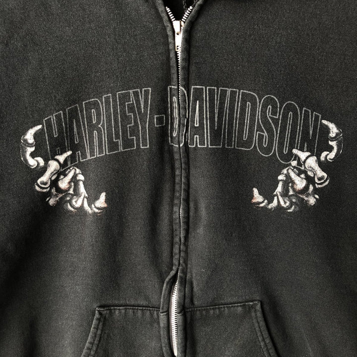 2000'S Harley-Davidson Eagle Pattern Full-Zip Hoodie, Men's Size L unclear Charcoal Vintage Second Hand