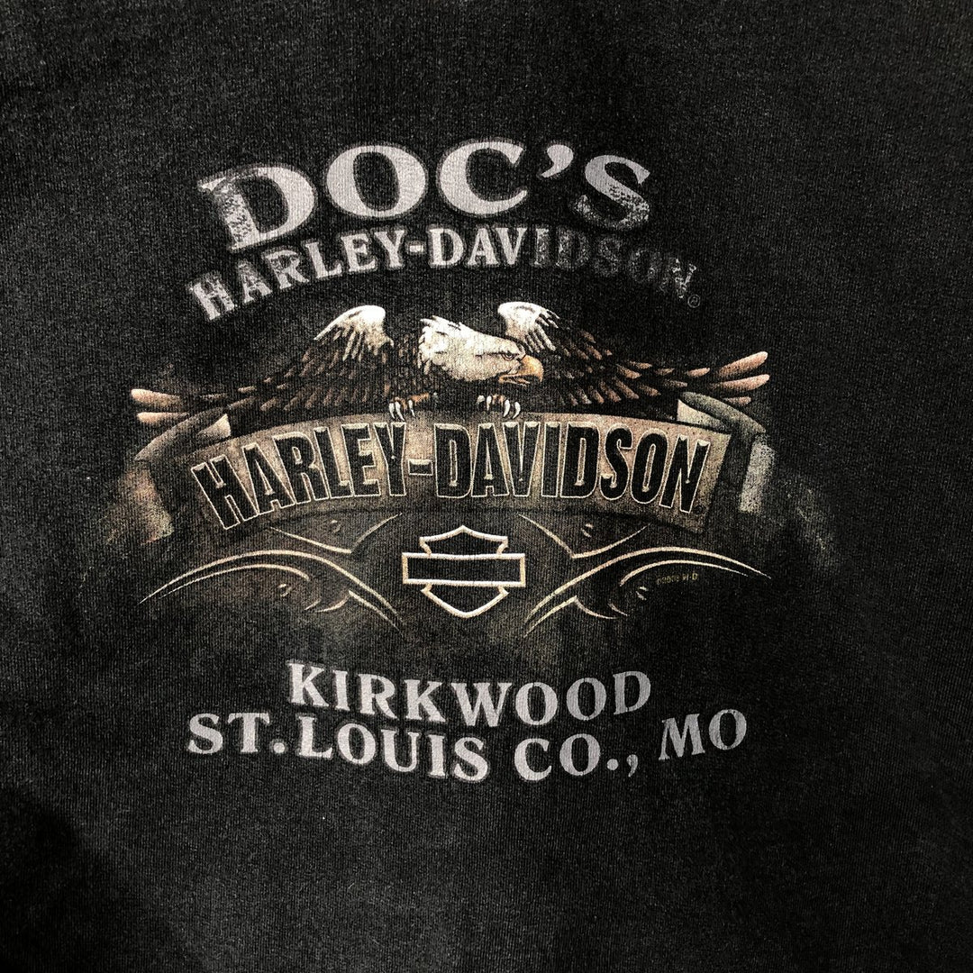 2000'S Harley-Davidson Eagle Pattern Full-Zip Hoodie, Men's Size L unclear Charcoal Vintage Second Hand