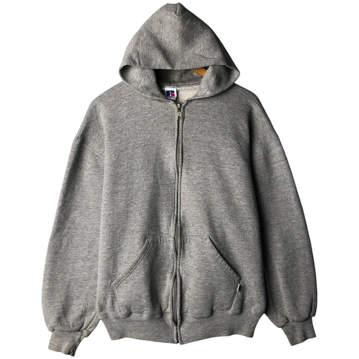 Vintage 90'S Russell Athletic full-zip sweatshirt, size L, men's polyester gray type Vintage Second Hand