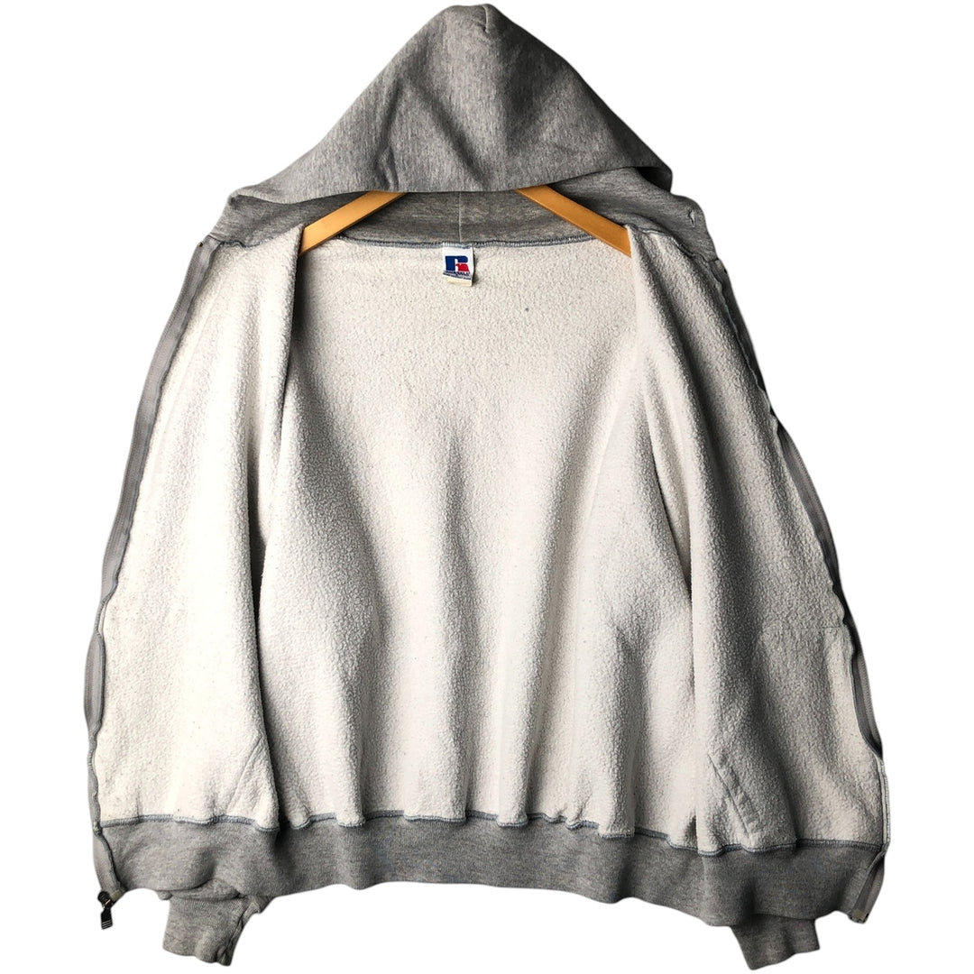 Vintage 90'S Russell Athletic full-zip sweatshirt, size L, men's polyester gray type Vintage Second Hand