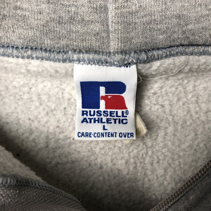 Vintage 90'S Russell Athletic full-zip sweatshirt, size L, men's polyester gray type Vintage Second Hand