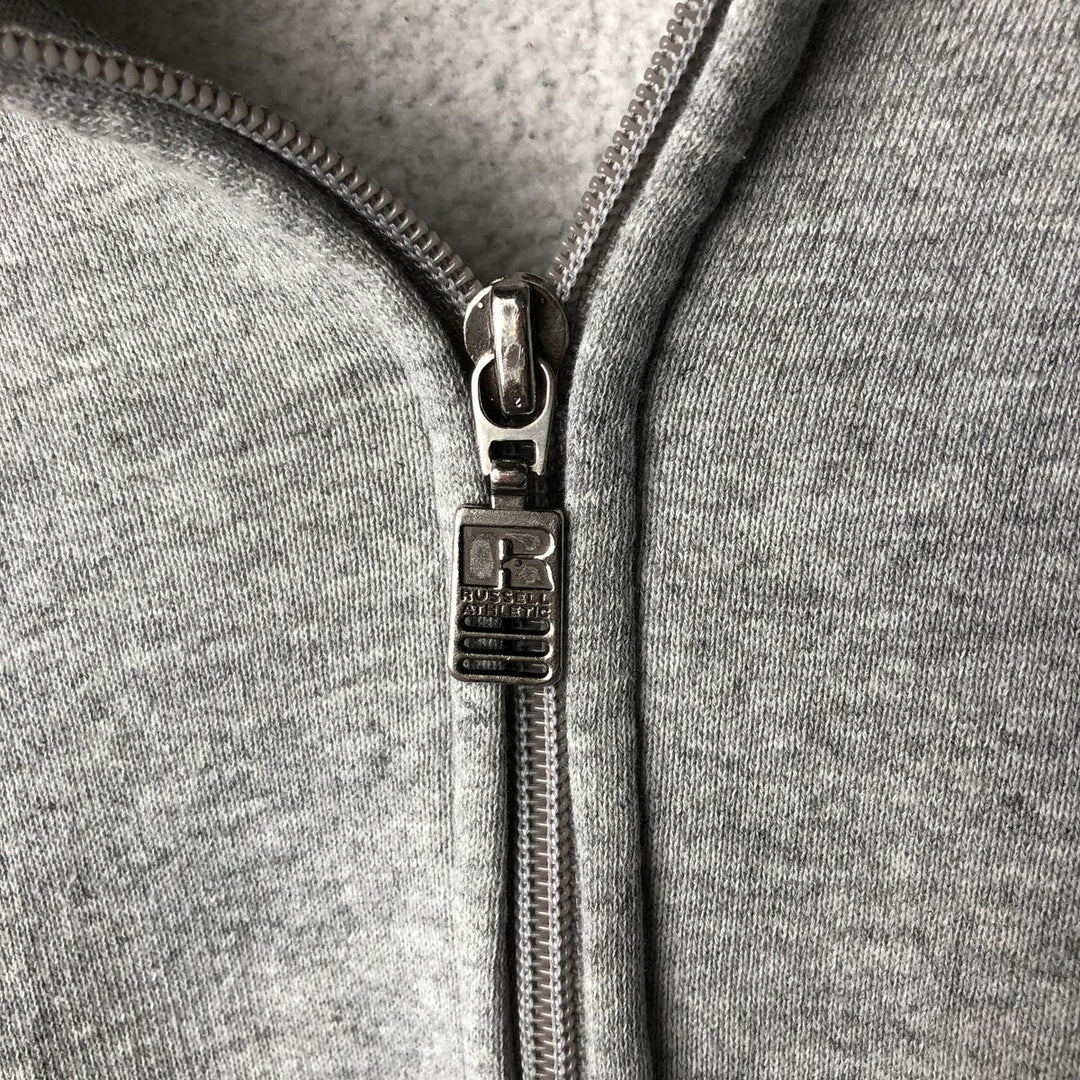 Vintage 90'S Russell Athletic full-zip sweatshirt, size L, men's polyester gray type Vintage Second Hand