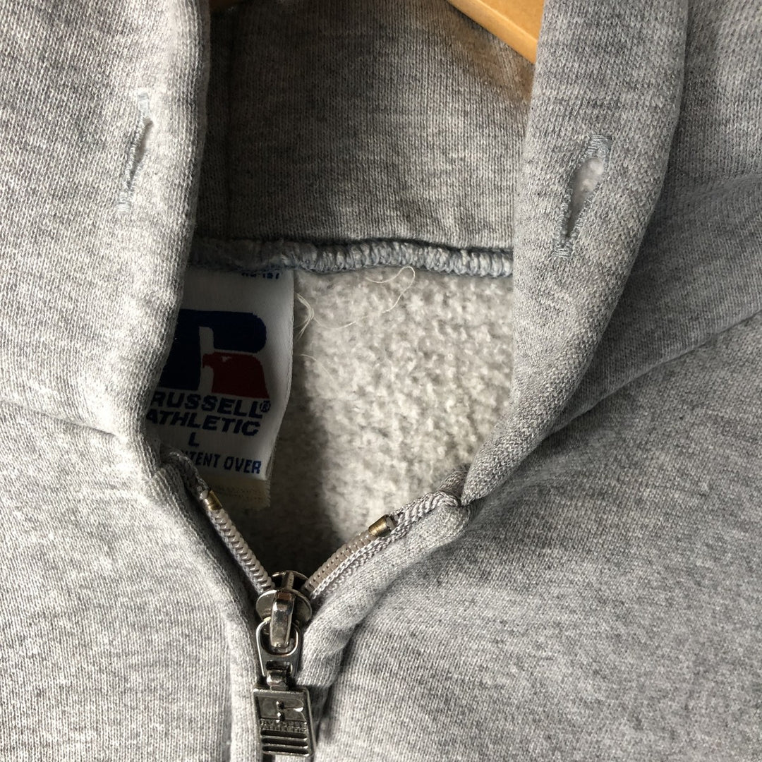 Vintage 90'S Russell Athletic full-zip sweatshirt, size L, men's polyester gray type Vintage Second Hand
