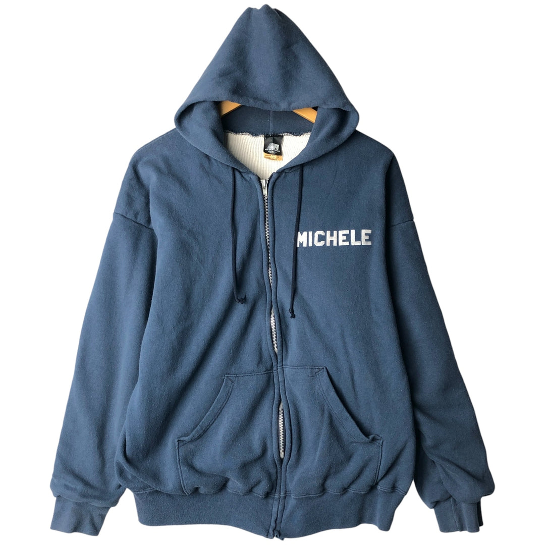 Vintage 90'S ACE SPORTSWEAR full-zip sweatshirt hoodie, made in the USA, men's size XL cotton Navy blue Vintage Second Hand