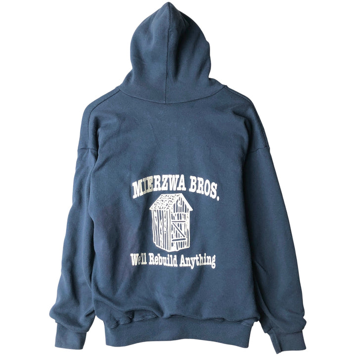 Vintage 90'S ACE SPORTSWEAR full-zip sweatshirt hoodie, made in the USA, men's size XL cotton Navy blue Vintage Second Hand