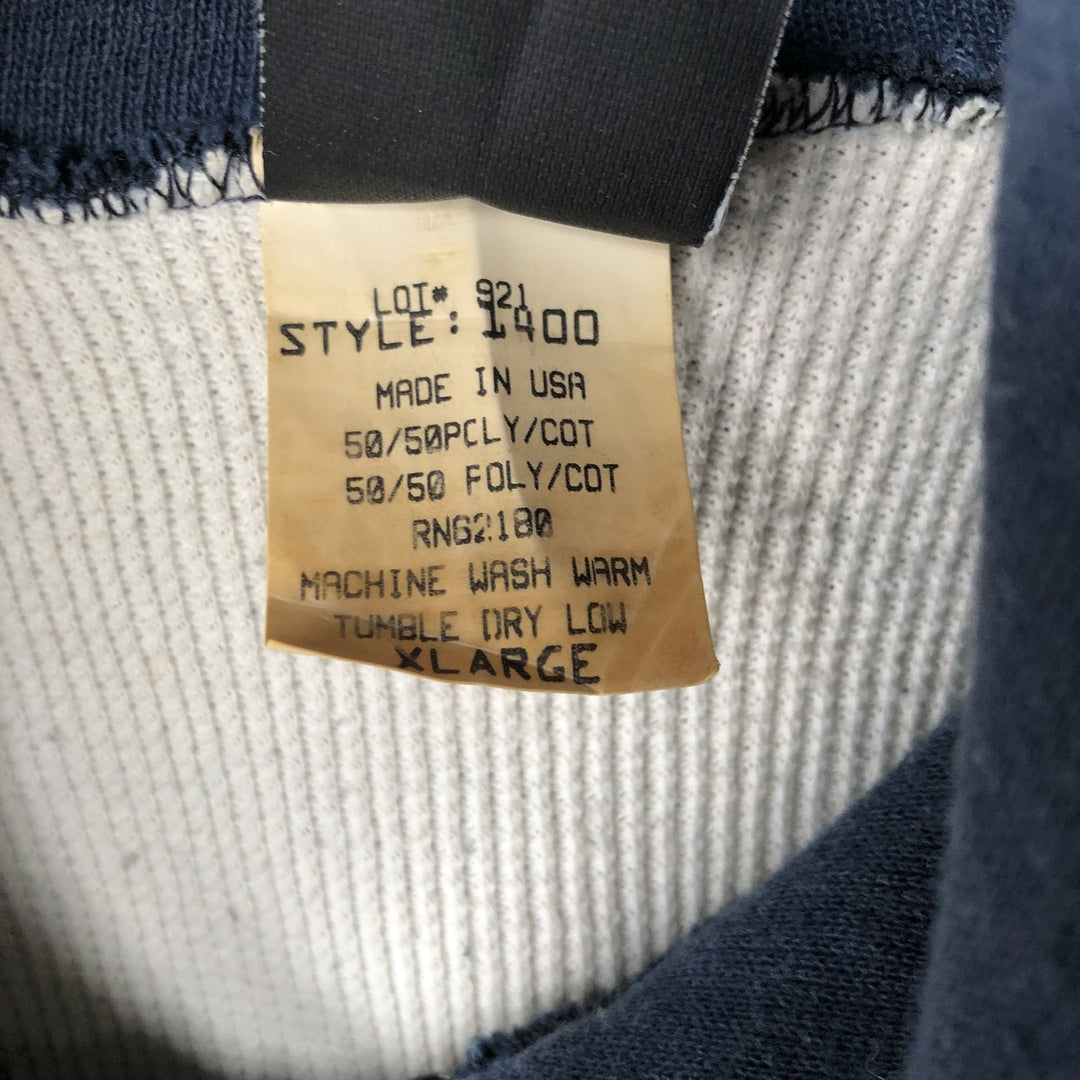 Vintage 90'S ACE SPORTSWEAR full-zip sweatshirt hoodie, made in the USA, men's size XL cotton Navy blue Vintage Second Hand