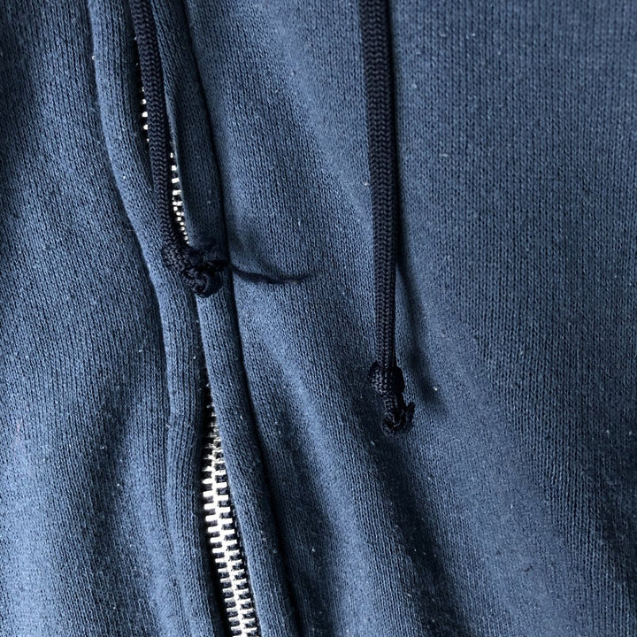 Vintage 90'S ACE SPORTSWEAR full-zip sweatshirt hoodie, made in the USA, men's size XL cotton Navy blue Vintage Second Hand