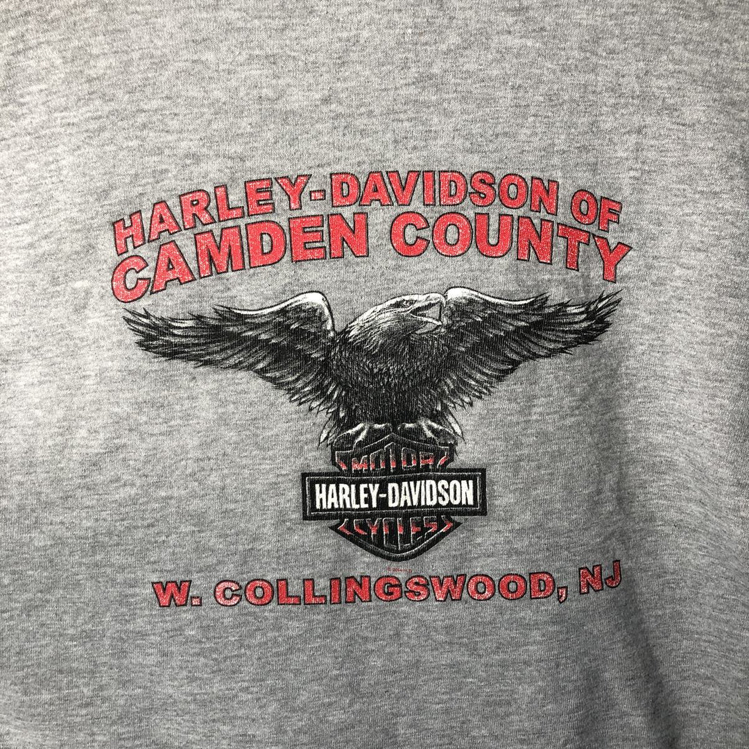 2000'S Harley-Davidson Eagle Pattern Tribal Full-Zip Hoodie, Men's Size L cotton gray type Vintage Second Hand