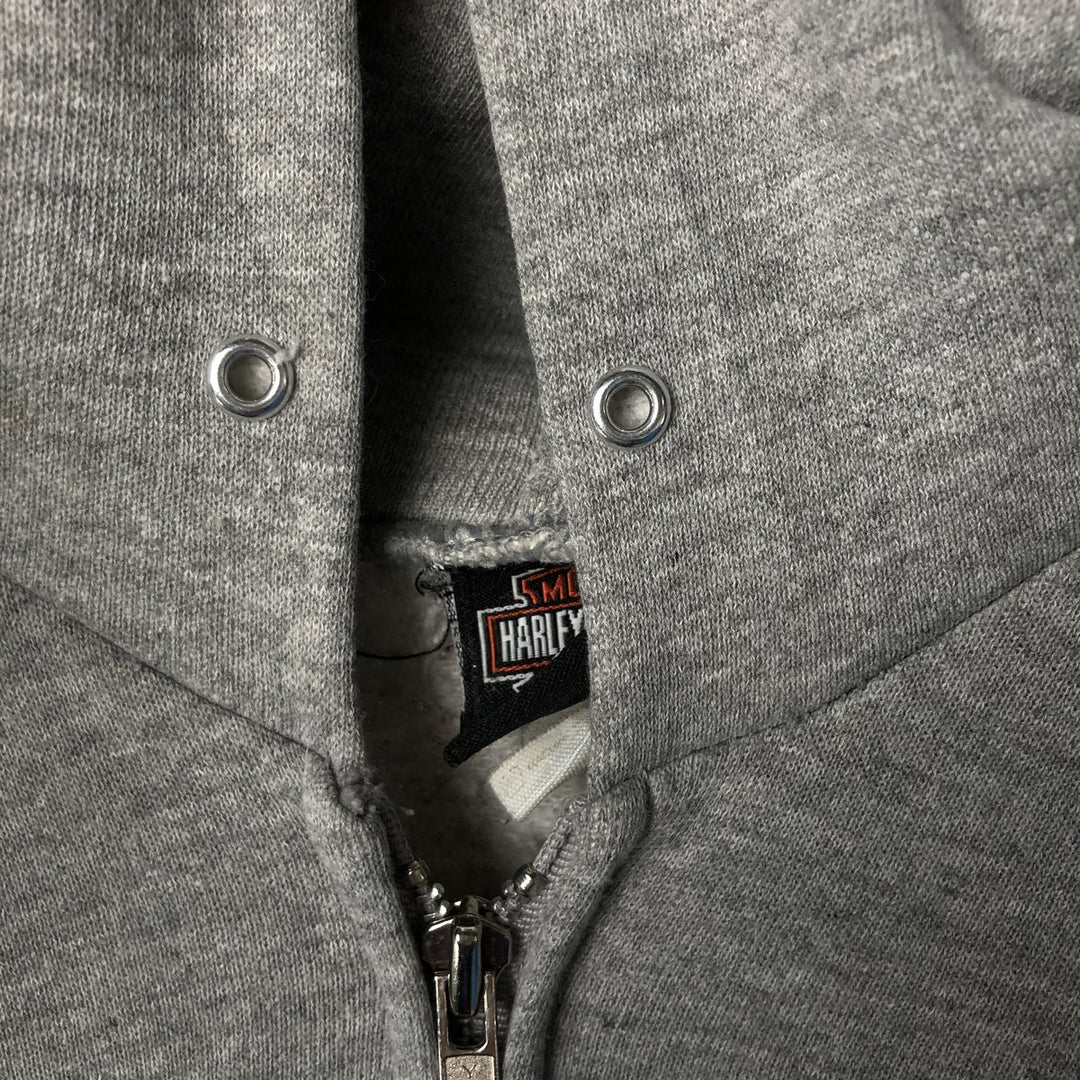 2000'S Harley-Davidson Eagle Pattern Tribal Full-Zip Hoodie, Men's Size L cotton gray type Vintage Second Hand