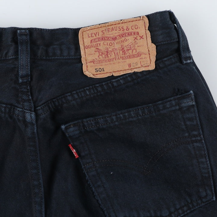 Levi's 501 Euro Model Black Denim Straight Denim Pants, Women's Size L (W29) cotton black type Vintage Second Hand