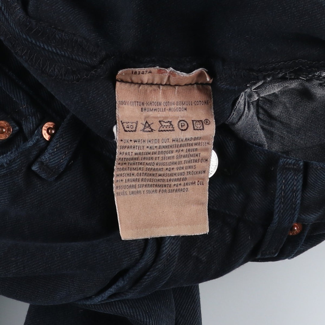 Levi's 501 Euro Model Black Denim Straight Denim Pants, Women's Size L (W29) cotton black type Vintage Second Hand