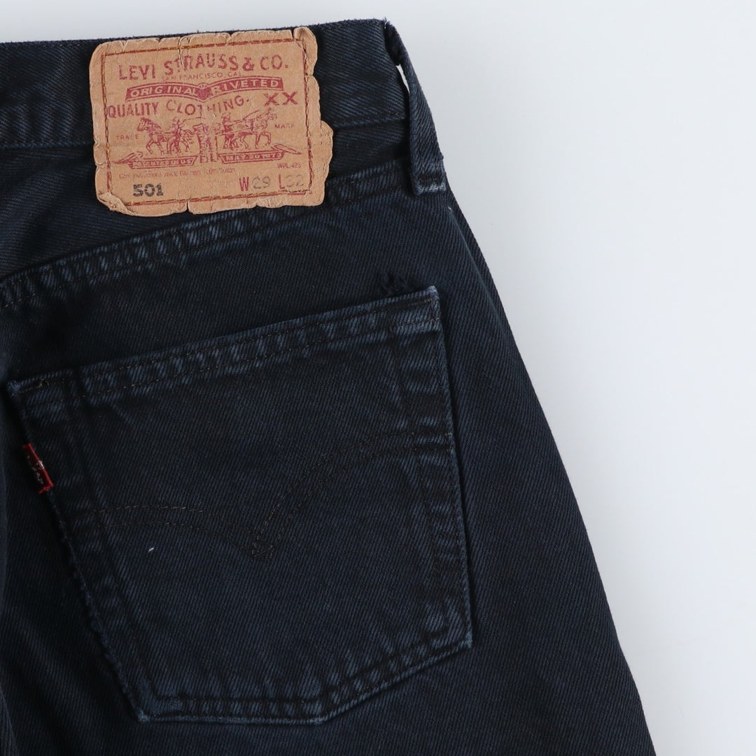 Levi's 501 Euro Model Black Denim Straight Denim Pants, Women's Size L (W29) cotton black type Vintage Second Hand