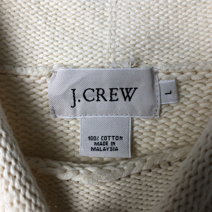 J.Crew Men's Roll Neck Cotton Knit Sweater, Size L cotton ivory Vintage Second Hand