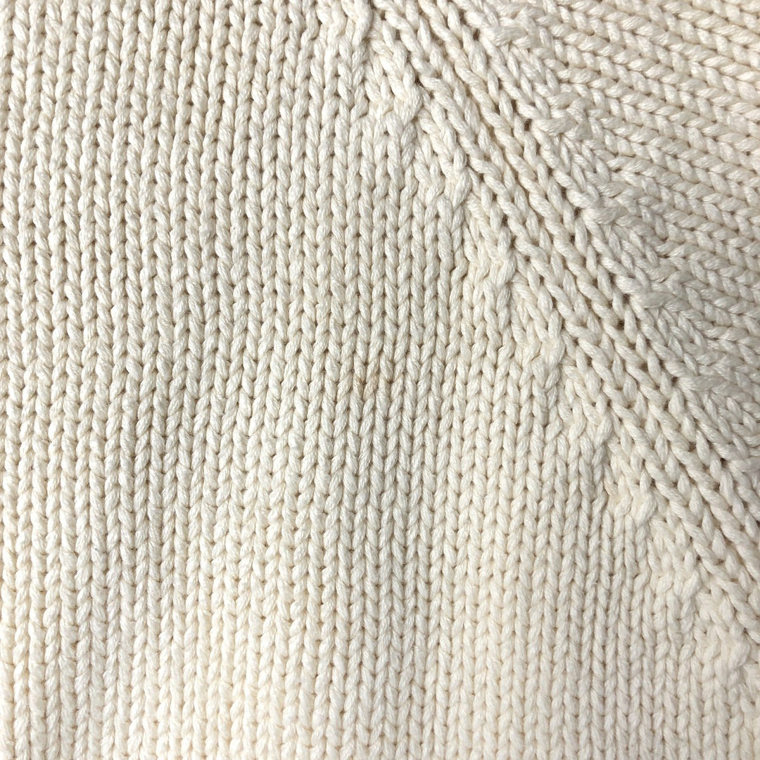 J.Crew Men's Roll Neck Cotton Knit Sweater, Size L cotton ivory Vintage Second Hand