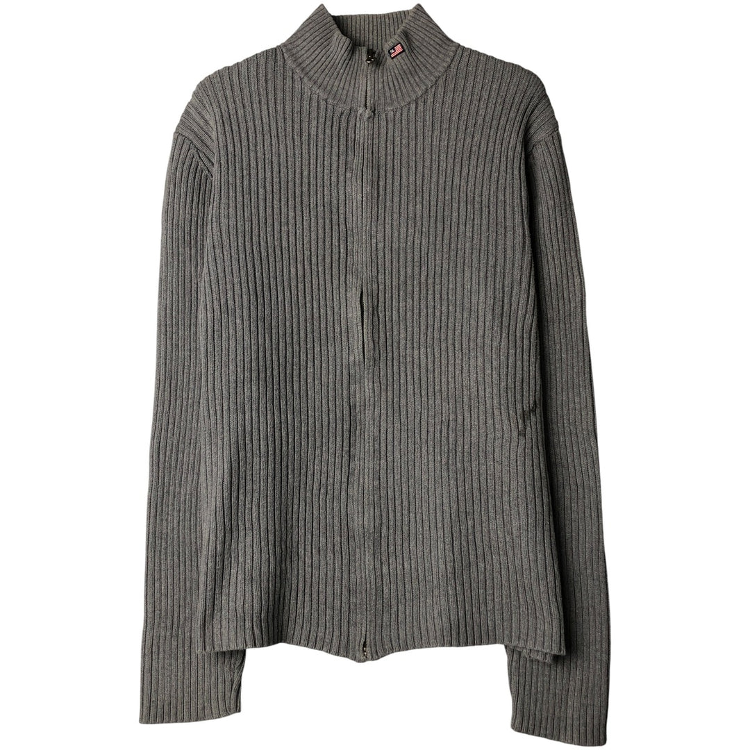 Ralph Lauren Polo Jeans Company Ribbed Driver's Knit Sweater, Men's Size XL cotton gray type Vintage Second Hand