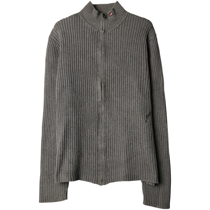 Ralph Lauren Polo Jeans Company Ribbed Driver's Knit Sweater, Men's Size XL cotton gray type Vintage Second Hand