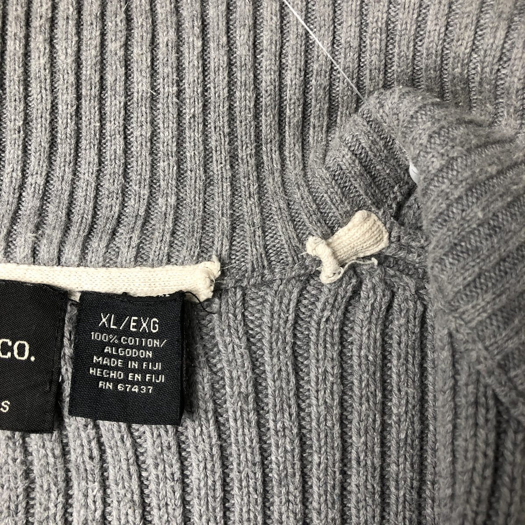 Ralph Lauren Polo Jeans Company Ribbed Driver's Knit Sweater, Men's Size XL cotton gray type Vintage Second Hand