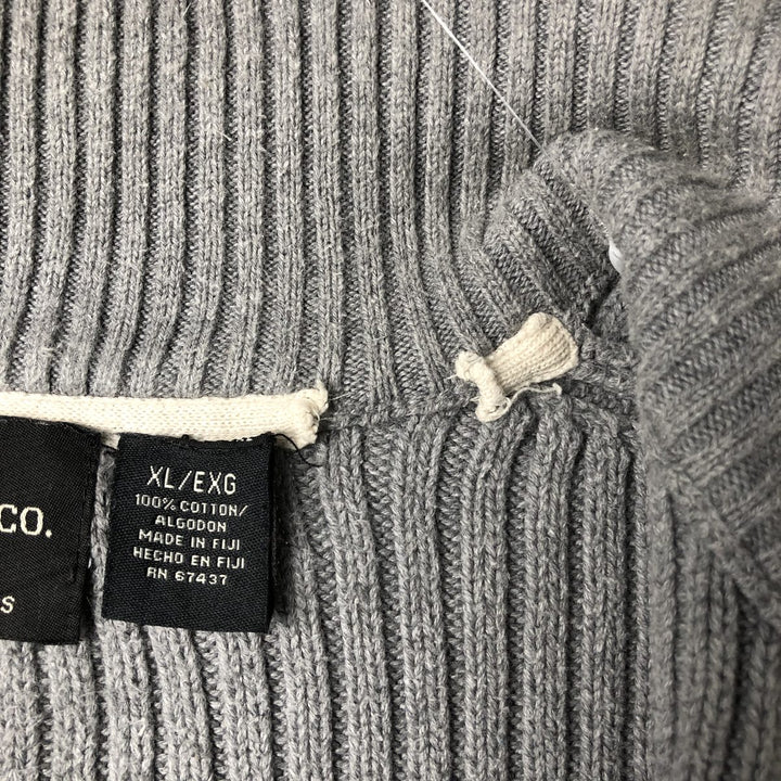 Ralph Lauren Polo Jeans Company Ribbed Driver's Knit Sweater, Men's Size XL cotton gray type Vintage Second Hand