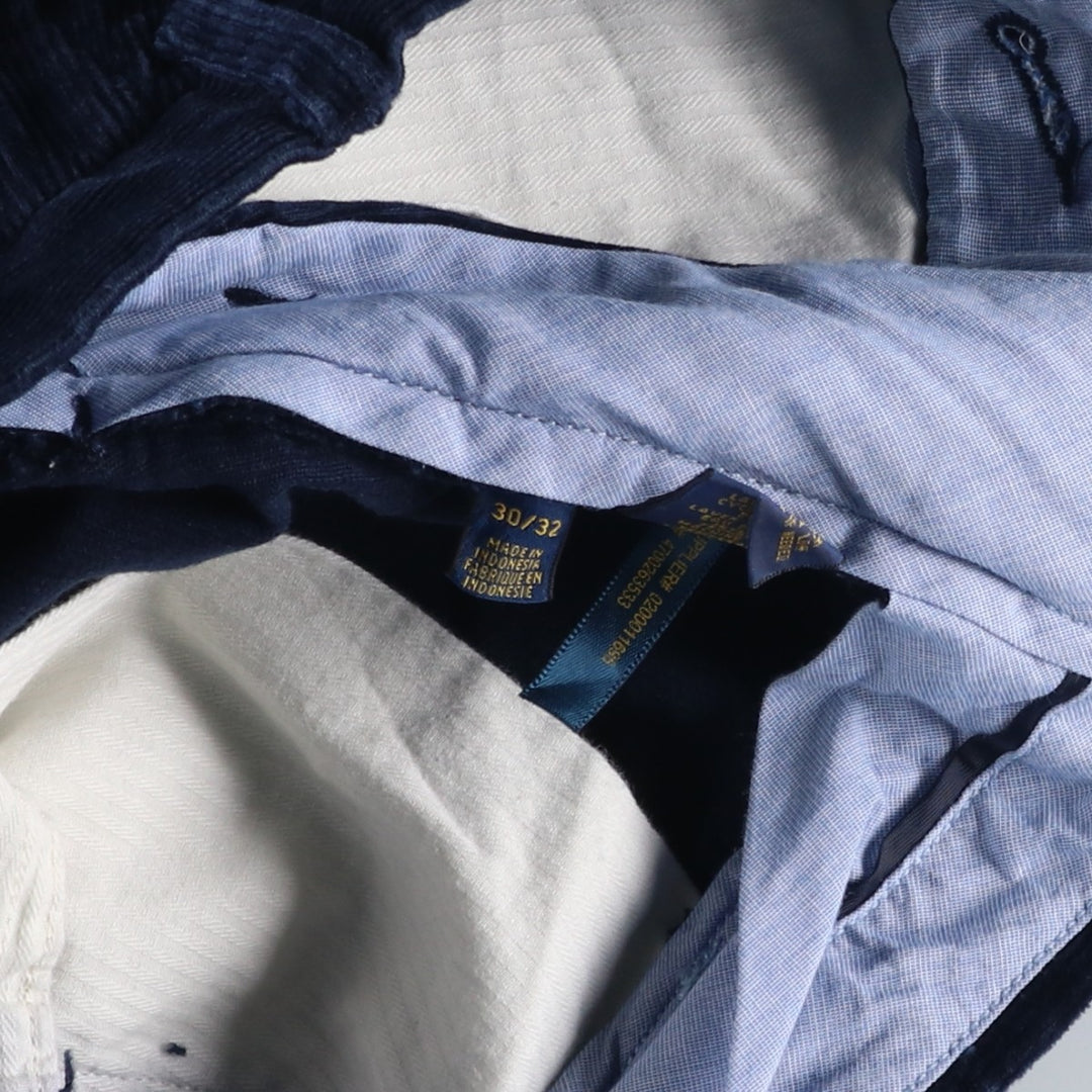 Ralph Lauren POLO RALPH LAUREN CLASSIC FIT corduroy pants, men's, size W30 cotton navy blue type Vintage Second Hand
