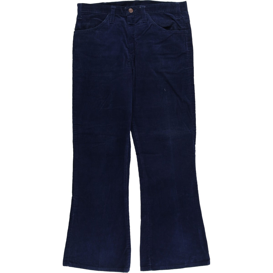 Vintage Flare-Cut Corduroy Pants, Men's Size W33 unclear navy blue type Vintage Second Hand