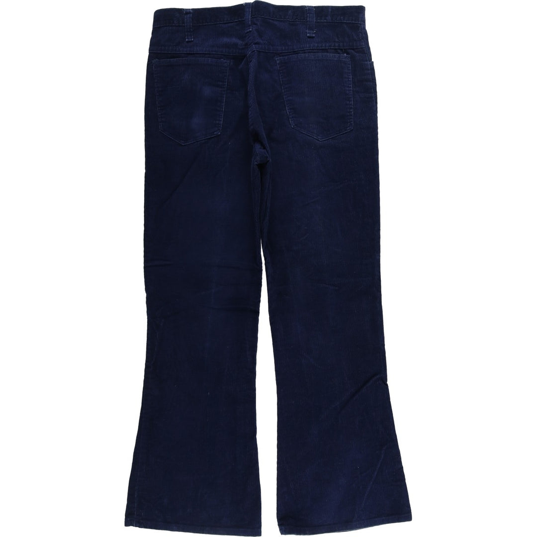 Vintage Flare-Cut Corduroy Pants, Men's Size W33 unclear navy blue type Vintage Second Hand